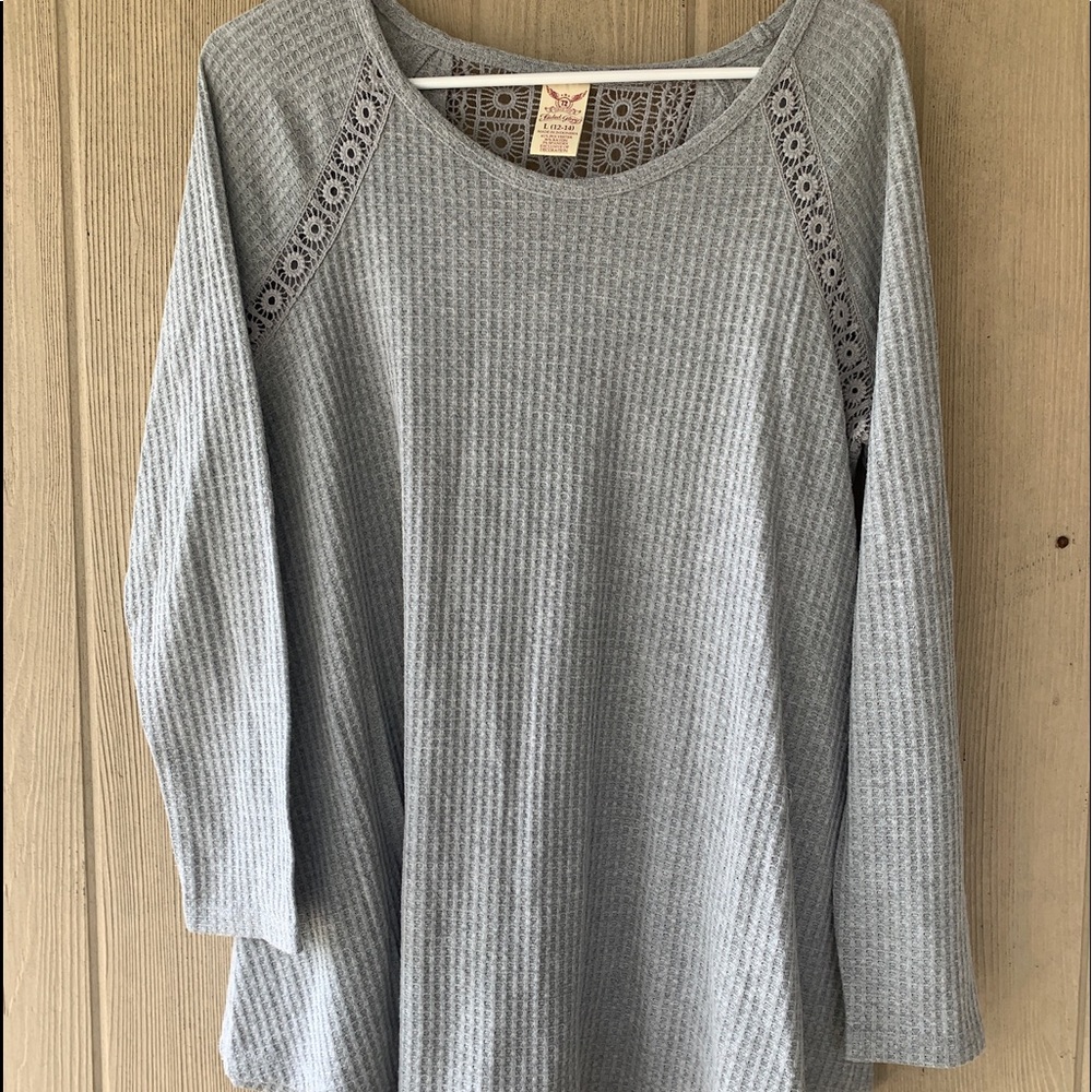 Faded Glory LongSleeve Tunic Lace Detail SzL 12/14